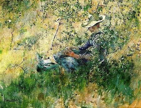 Carl Larsson flicka i blommande hagtorn Spain oil painting art
